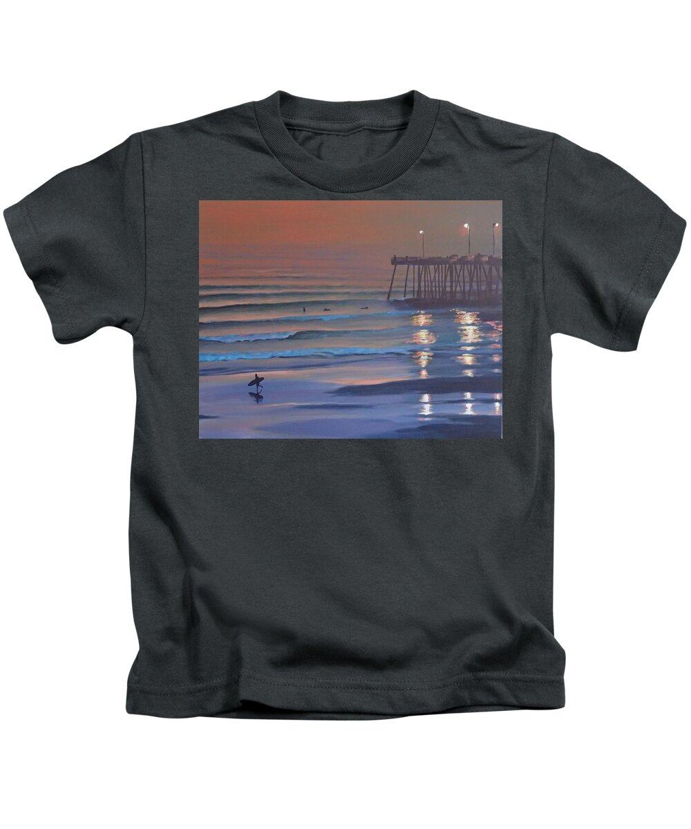 Beach Kids T-Shirt featuring the painting Fading Light by Philip Fleischer