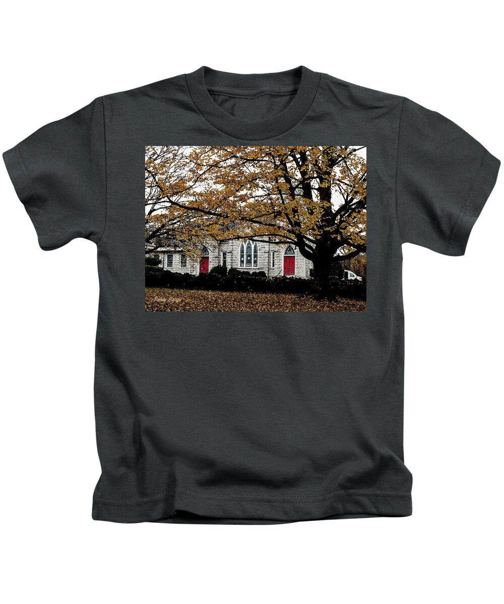 Fall Kids T-Shirt featuring the photograph Fall At Church by Randy Sylvia