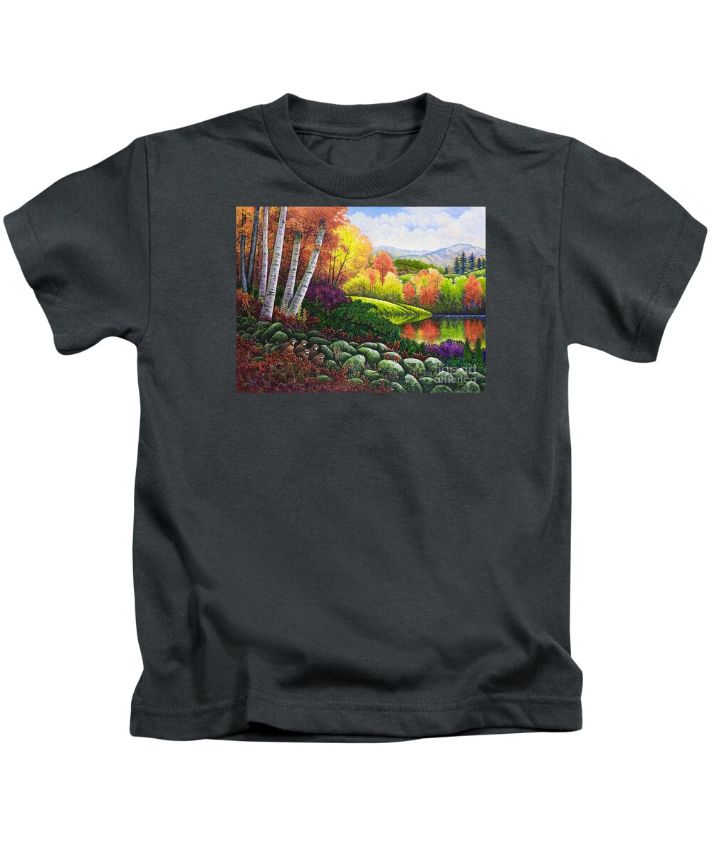 Fall Kids T-Shirt featuring the painting Fall Colors by Michael Frank