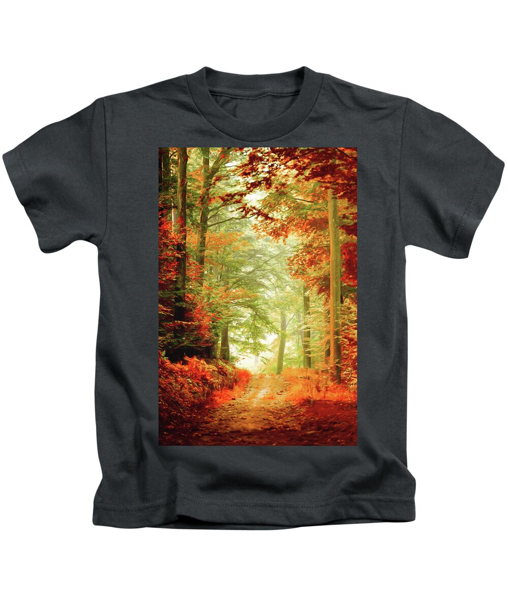 Autumn Kids T-Shirt featuring the photograph Fall painting by Philippe Sainte-Laudy