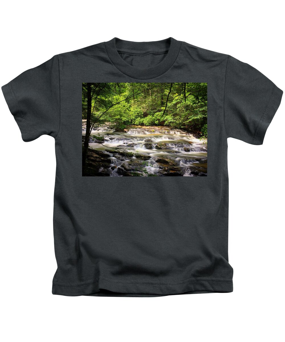 Waterfalls Kids T-Shirt featuring the photograph Falling by Richie Parks