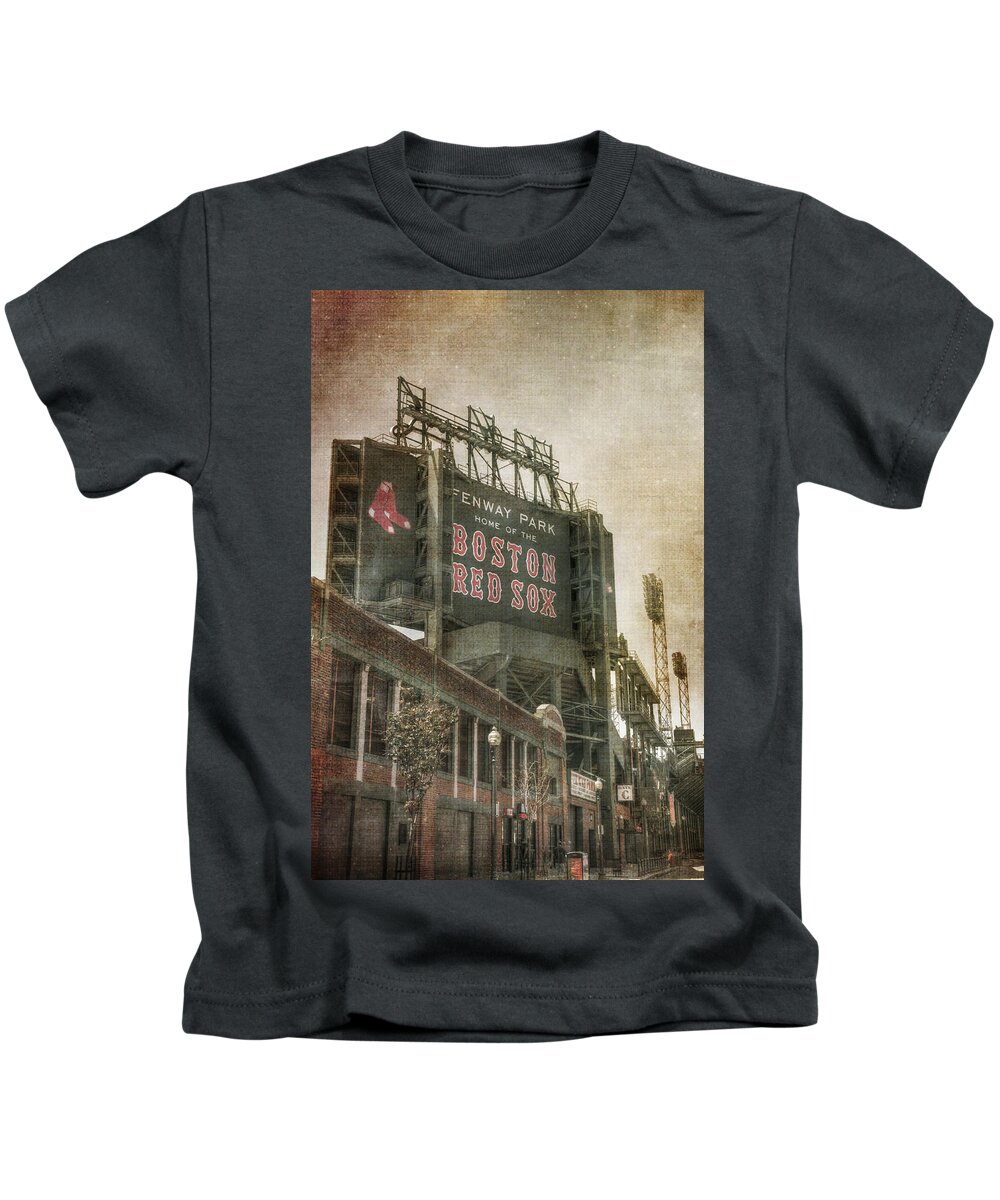 Red Sox Kids T-Shirt featuring the photograph Fenway Park Billboard - Boston Red Sox by Joann Vitali