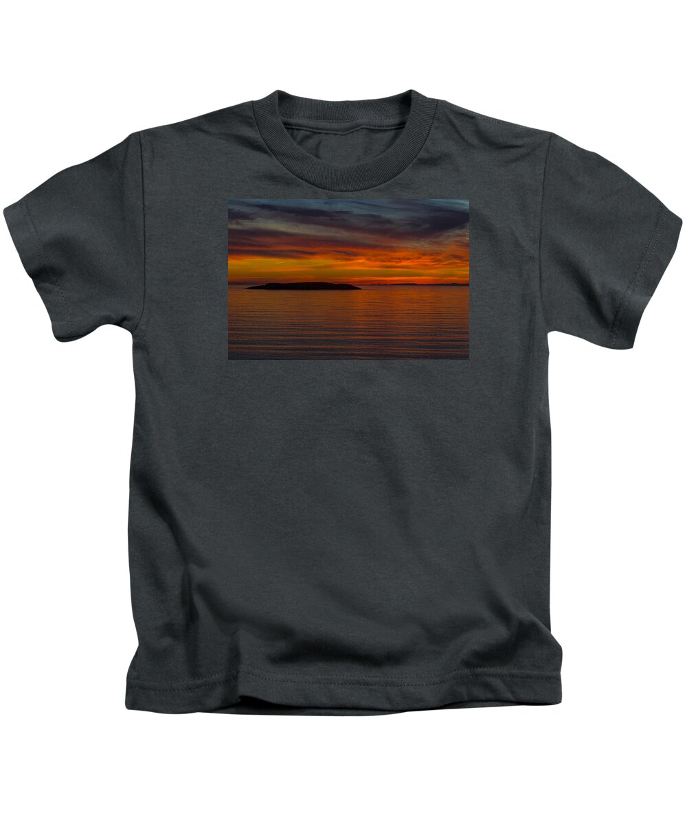 Sunset Kids T-Shirt featuring the photograph Fire in the sky sunset by Matt McDonald