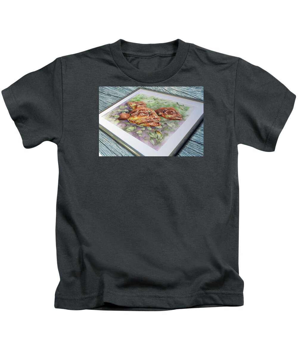 Dusky Grouper Kids T-Shirt featuring the painting Fish Bowl 2 by William Love