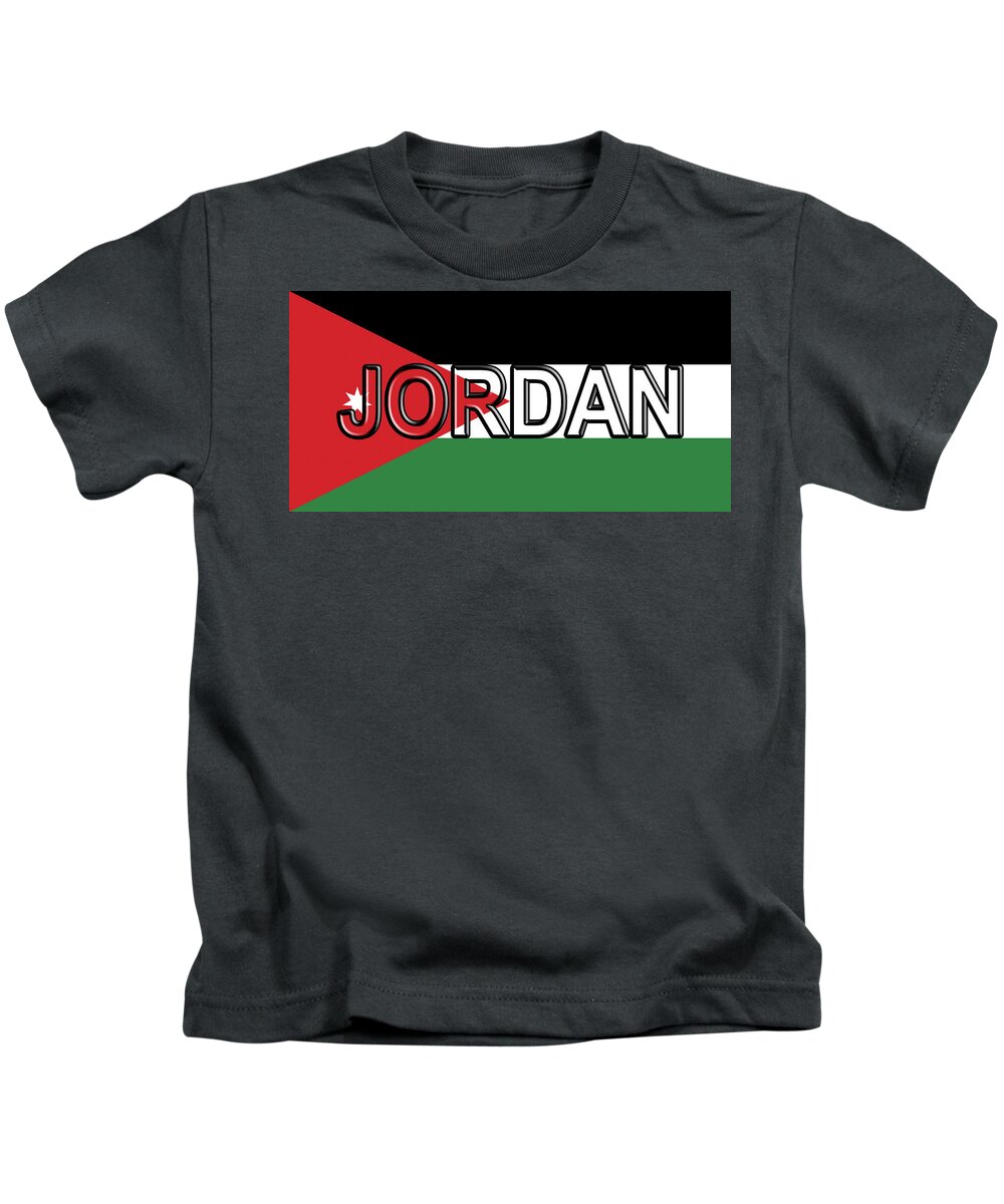 Flag of Jordan Word Kids T-Shirt by Roy Pedersen - Fine Art America