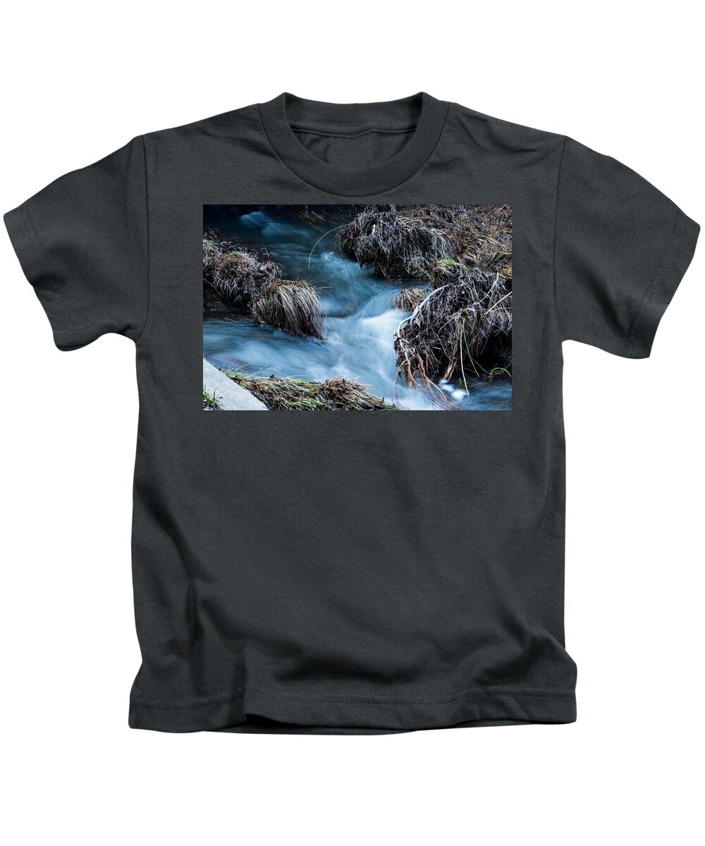 Water Kids T-Shirt featuring the photograph Flowing Creek by Wendy Carrington