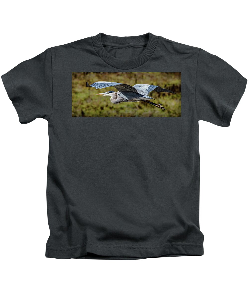 Bird Kids T-Shirt featuring the photograph Fly By by Bruce Bonnett
