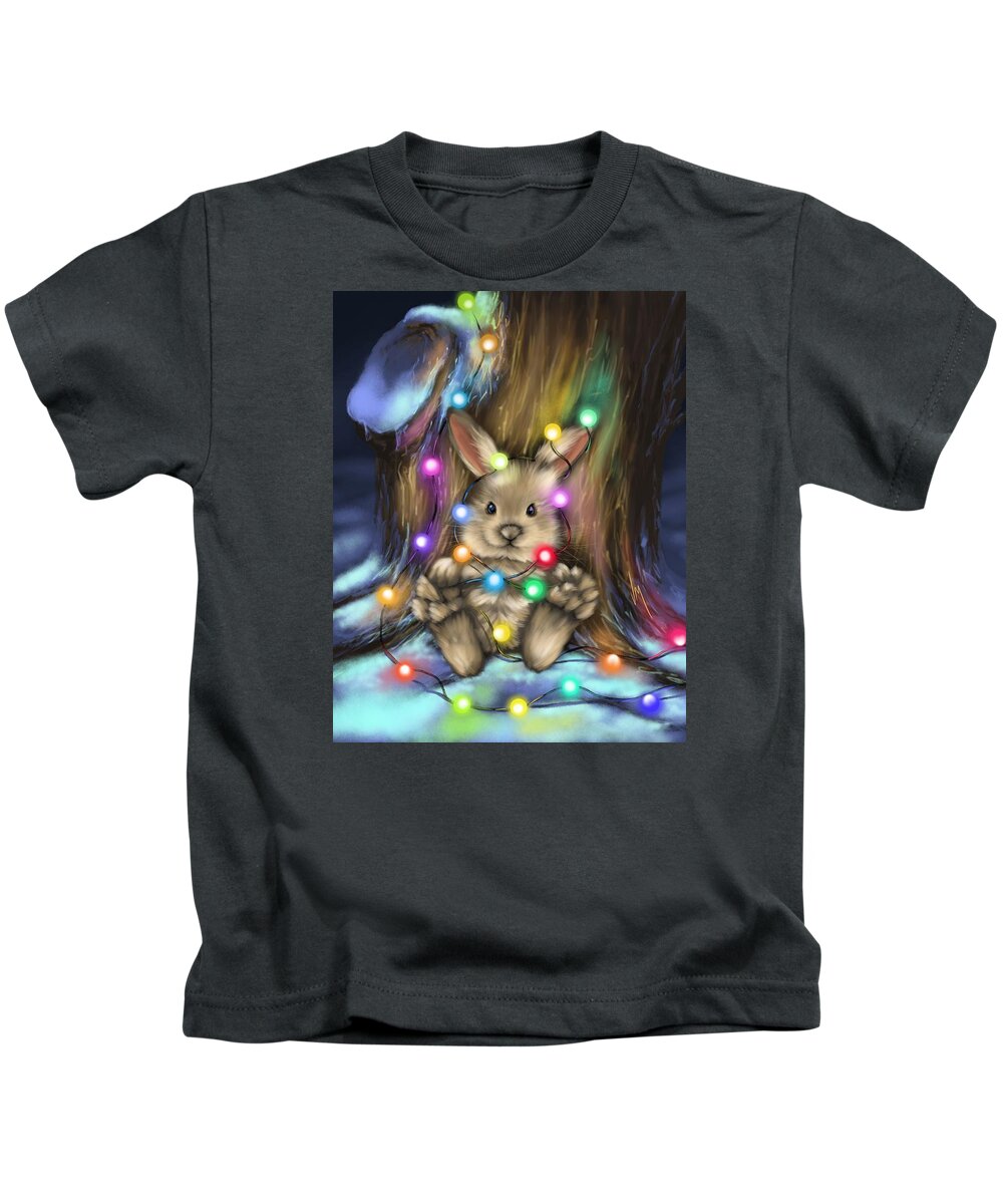 Christmas Kids T-Shirt featuring the painting For fun by Veronica Minozzi