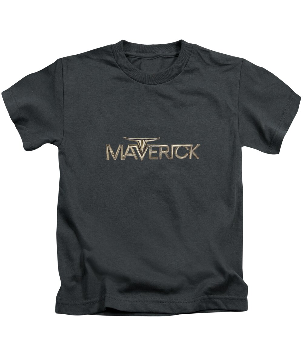 Automotive Kids T-Shirt featuring the photograph Ford Maverick Badge by YoPedro