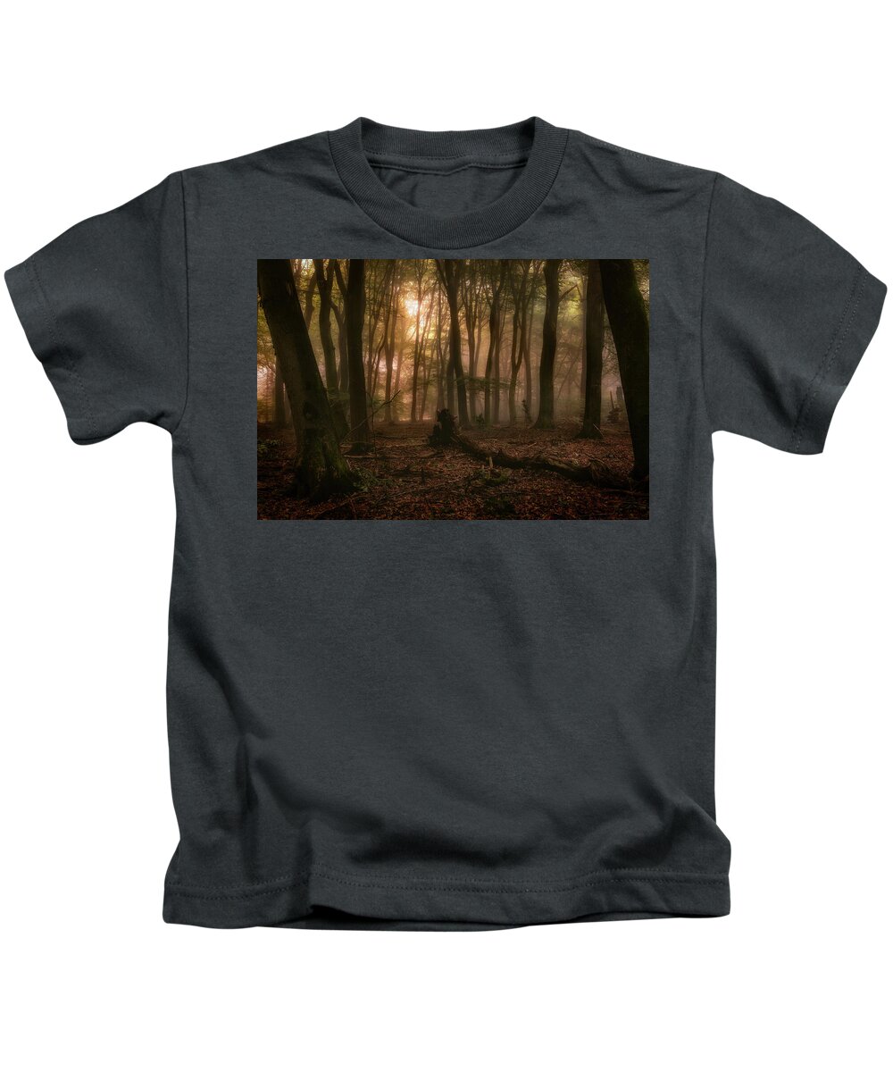 Autumn Kids T-Shirt featuring the photograph Forest of the dancing trees by Tim Abeln