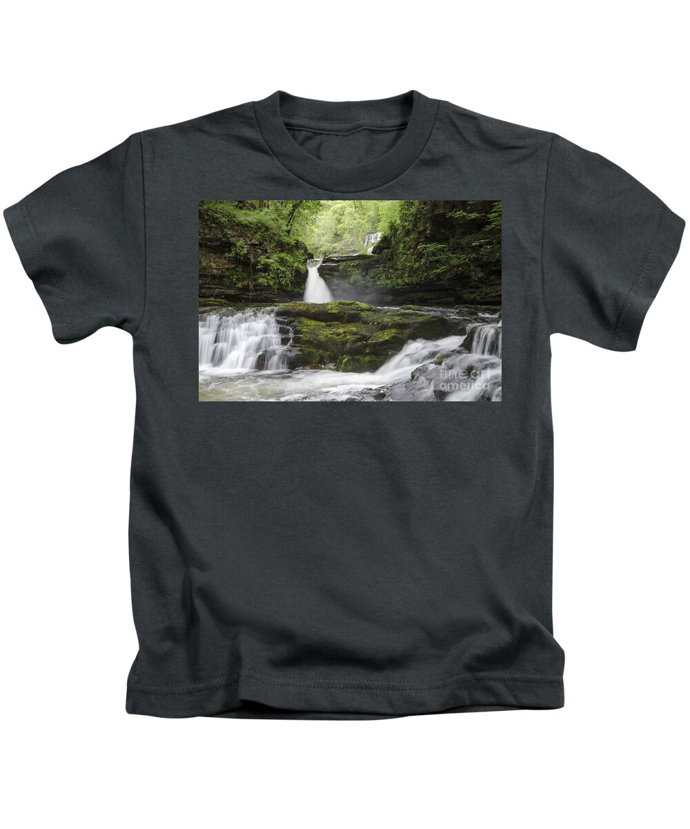 Waterfall Kids T-Shirt featuring the photograph Four falls walk waterfall 5 by Steev Stamford