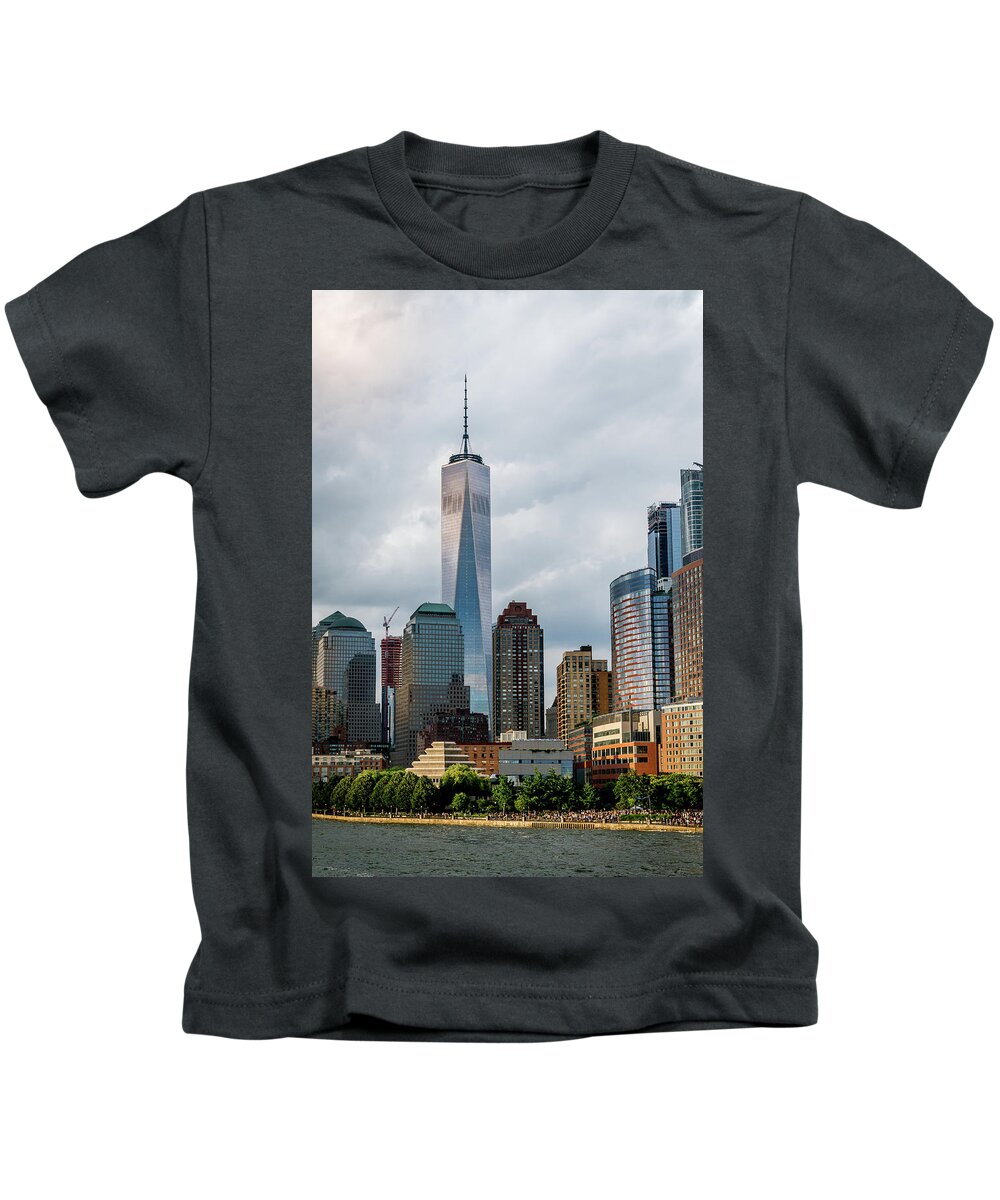 Hudson River Kids T-Shirt featuring the photograph Freedom Tower - Lower Manhattan 1 by Frank Mari