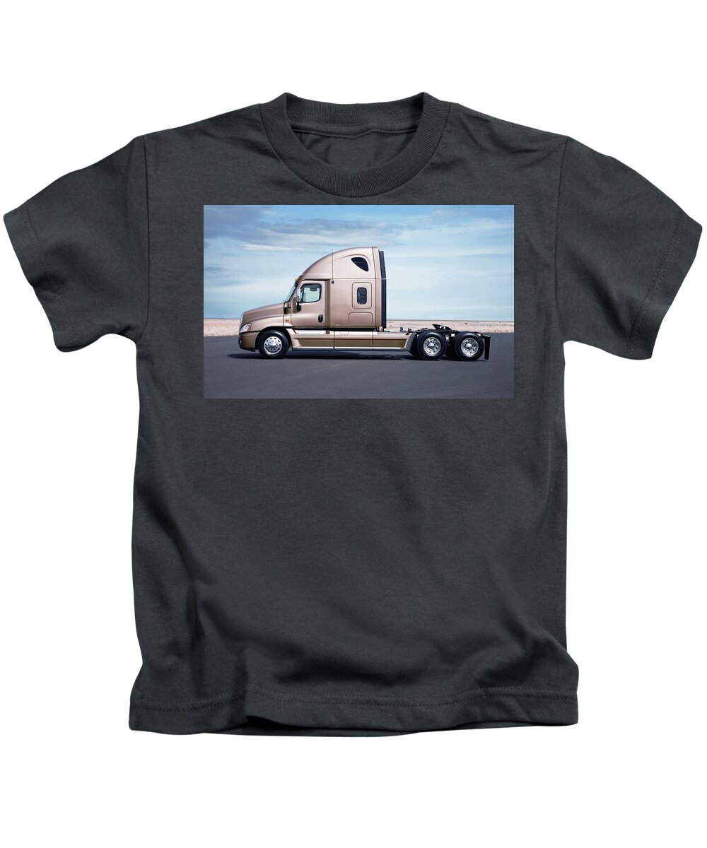 Freightliner Kids T-Shirt featuring the digital art Freightliner by Super Lovely