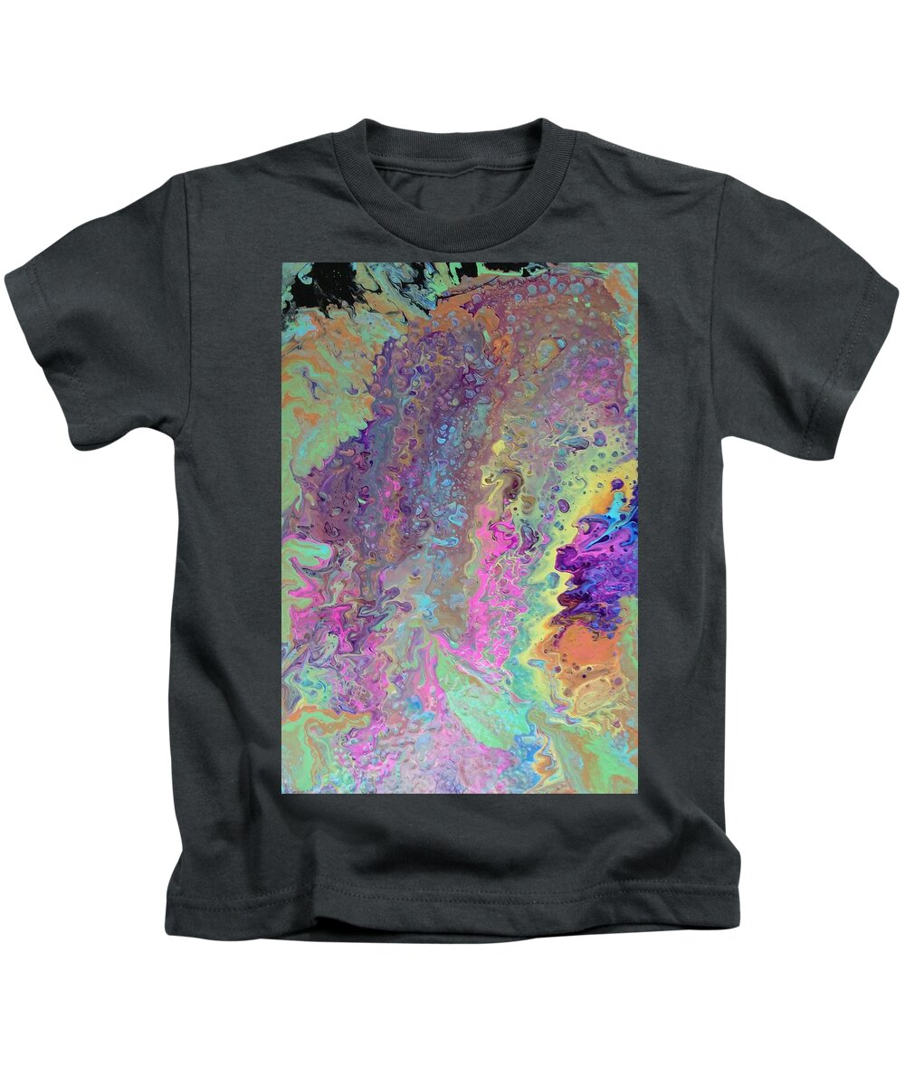 Colorful Abstract Pleasing Kids T-Shirt featuring the painting Friday night Delight by Valerie Josi