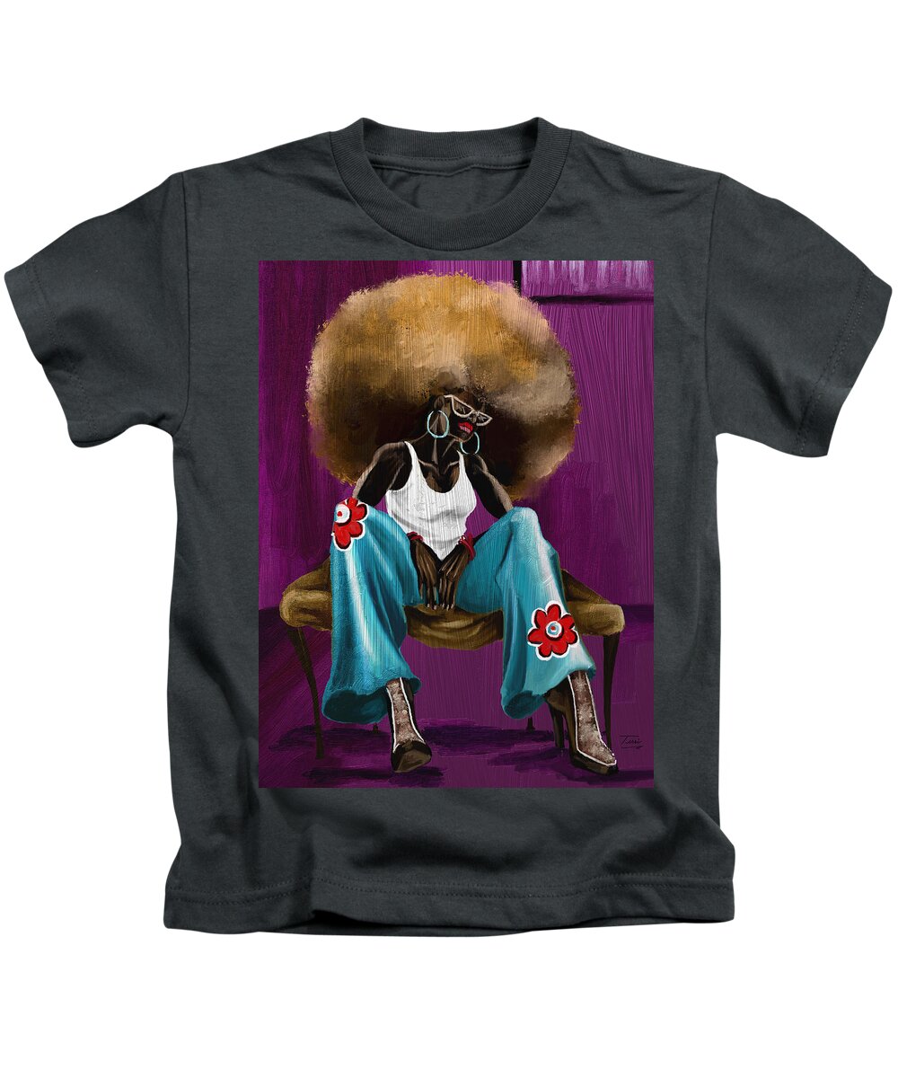 Afro Kids T-Shirt featuring the digital art FRO by Terri Meredith
