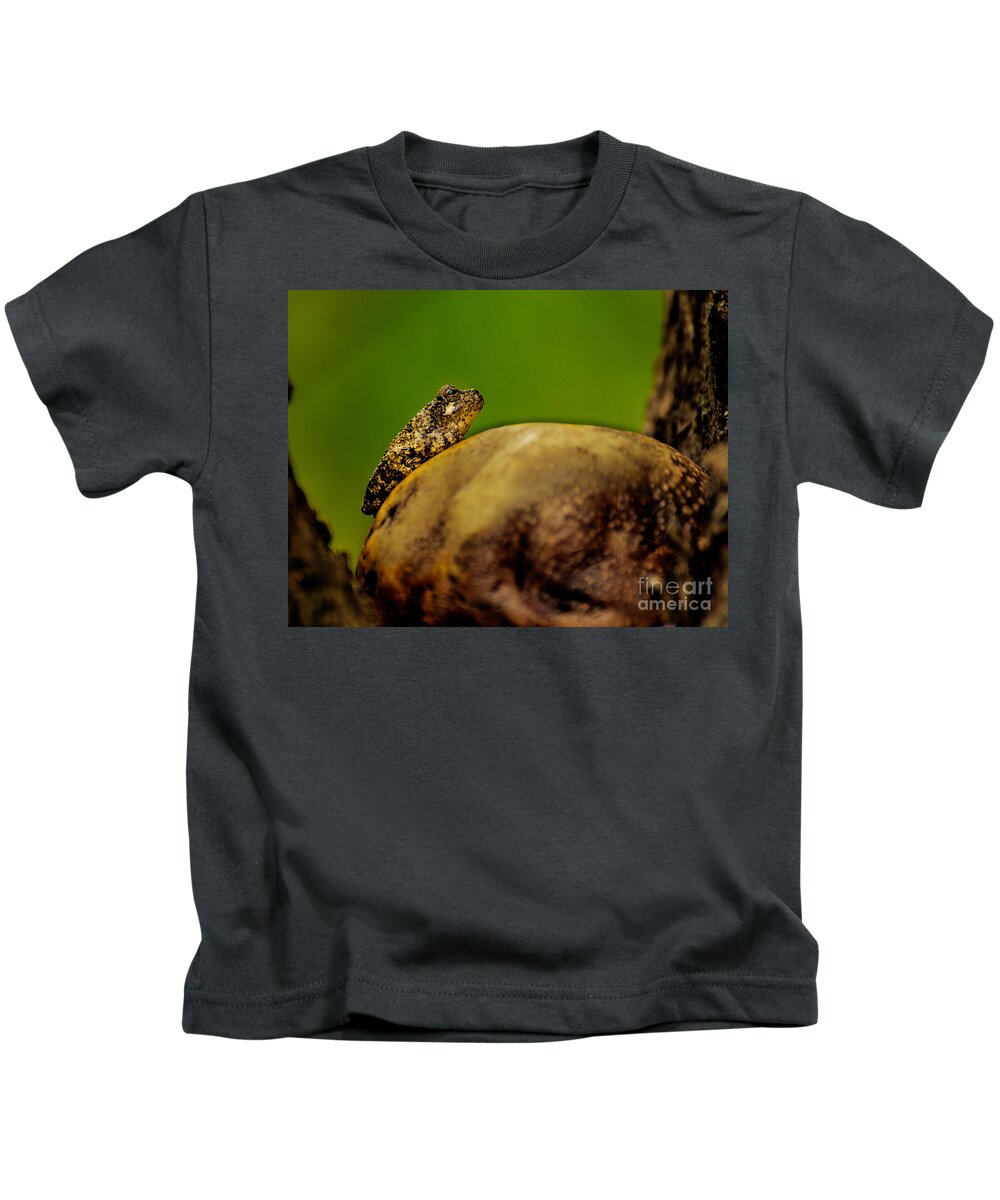 Frog Kids T-Shirt featuring the photograph Frog Waits by Metaphor Photo