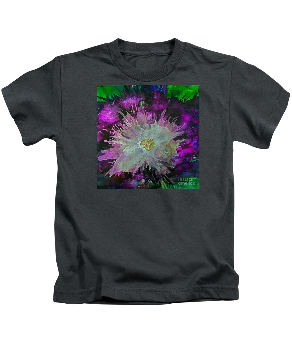 Abstract Kids T-Shirt featuring the painting Frozen by Eunice Warfel