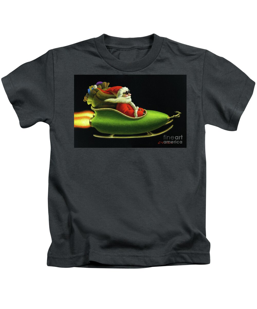 Santa Kids T-Shirt featuring the painting Future Clause by Chris Miles