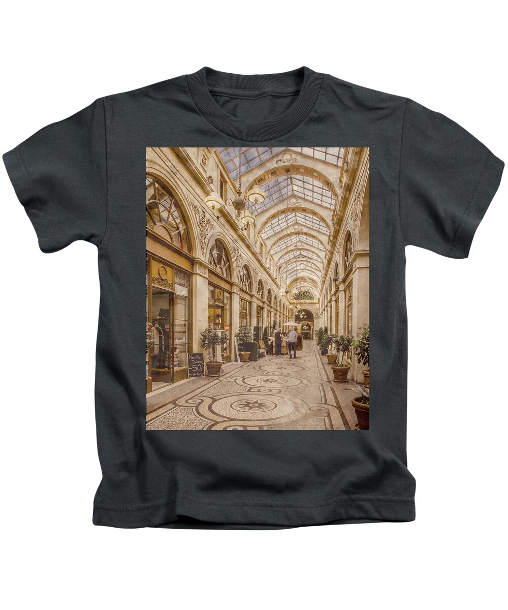 Paris Kids T-Shirt featuring the photograph Paris, France - Galerie Vivienne by Mark Forte