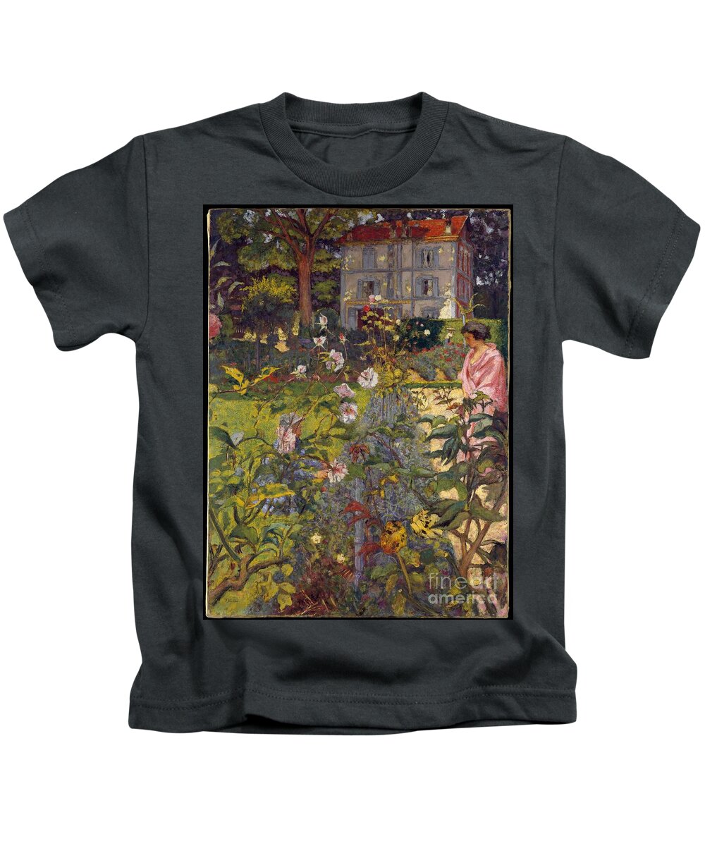 Edouard Vuillard Kids T-Shirt featuring the painting Garden at Vaucresson by Celestial Images