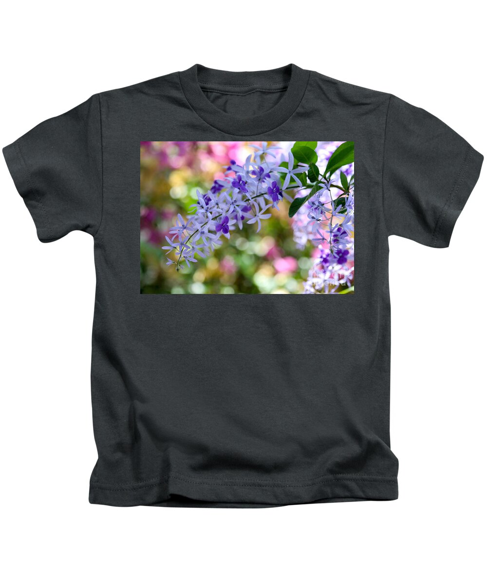 Macro Kids T-Shirt featuring the photograph Garden Full of Colors by Sabrina L Ryan