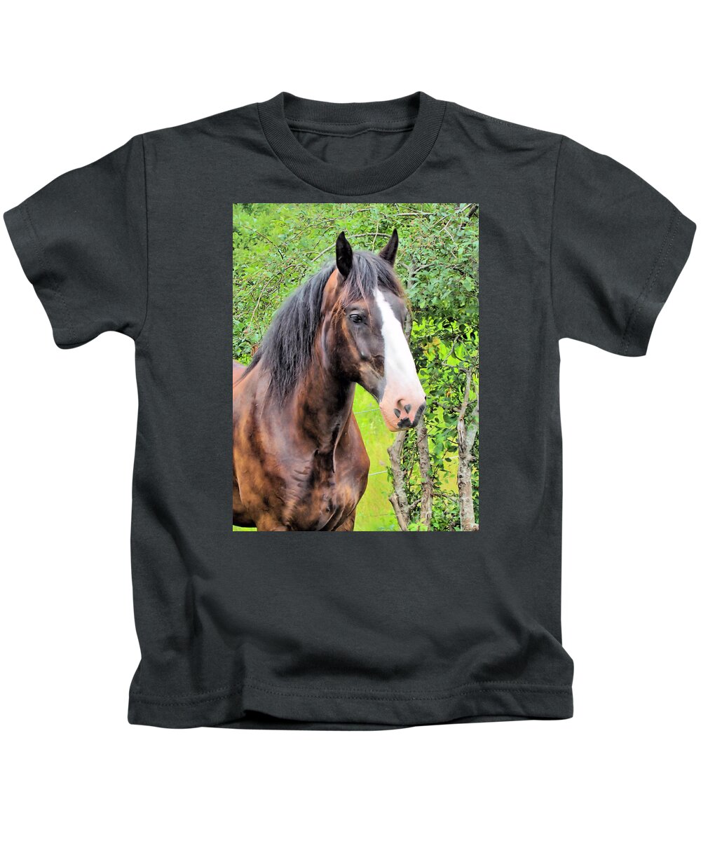Shire Horse Kids T-Shirt featuring the photograph Gentle Soul by Elizabeth Dow