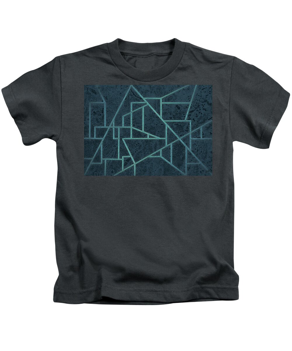 Digital Kids T-Shirt featuring the photograph Geometric Abstraction In Blue by David Gordon