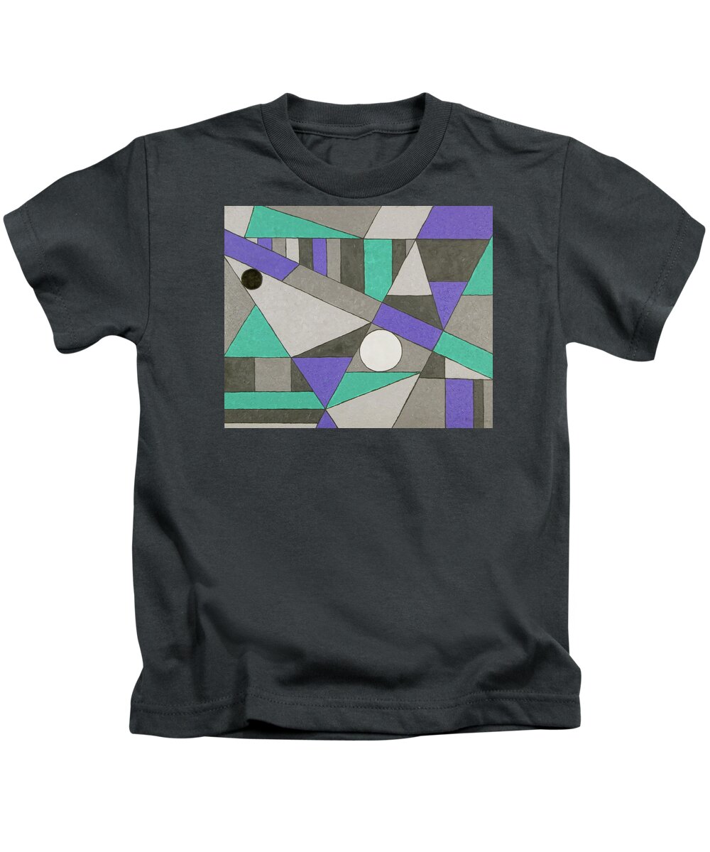 Abstract Wall Art Kids T-Shirt featuring the painting Geometry 101 No.4 by J Loren Reedy