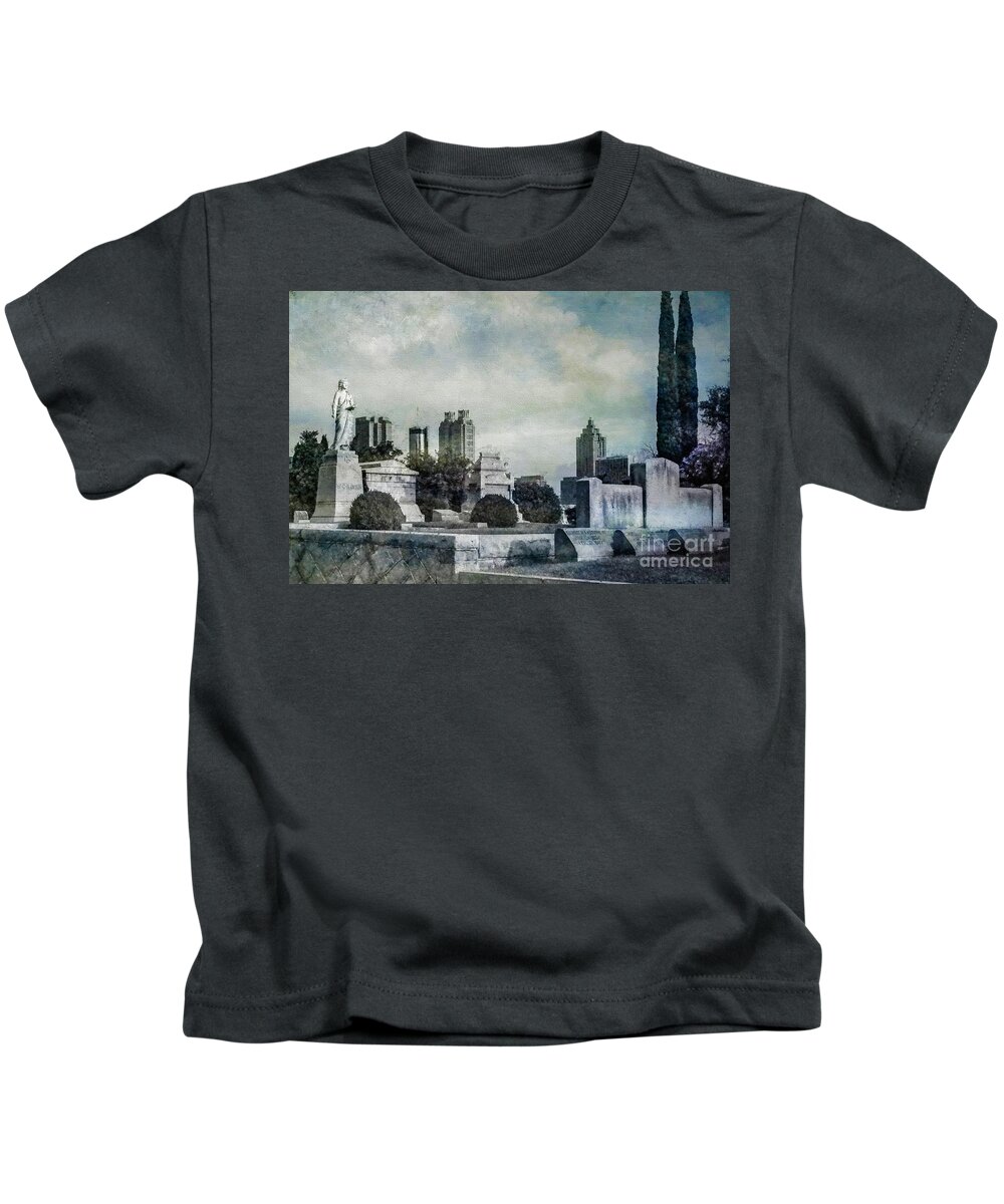 Oakland Cemetery Kids T-Shirt featuring the photograph Ghostly Oakland Cemetery by Doug Sturgess