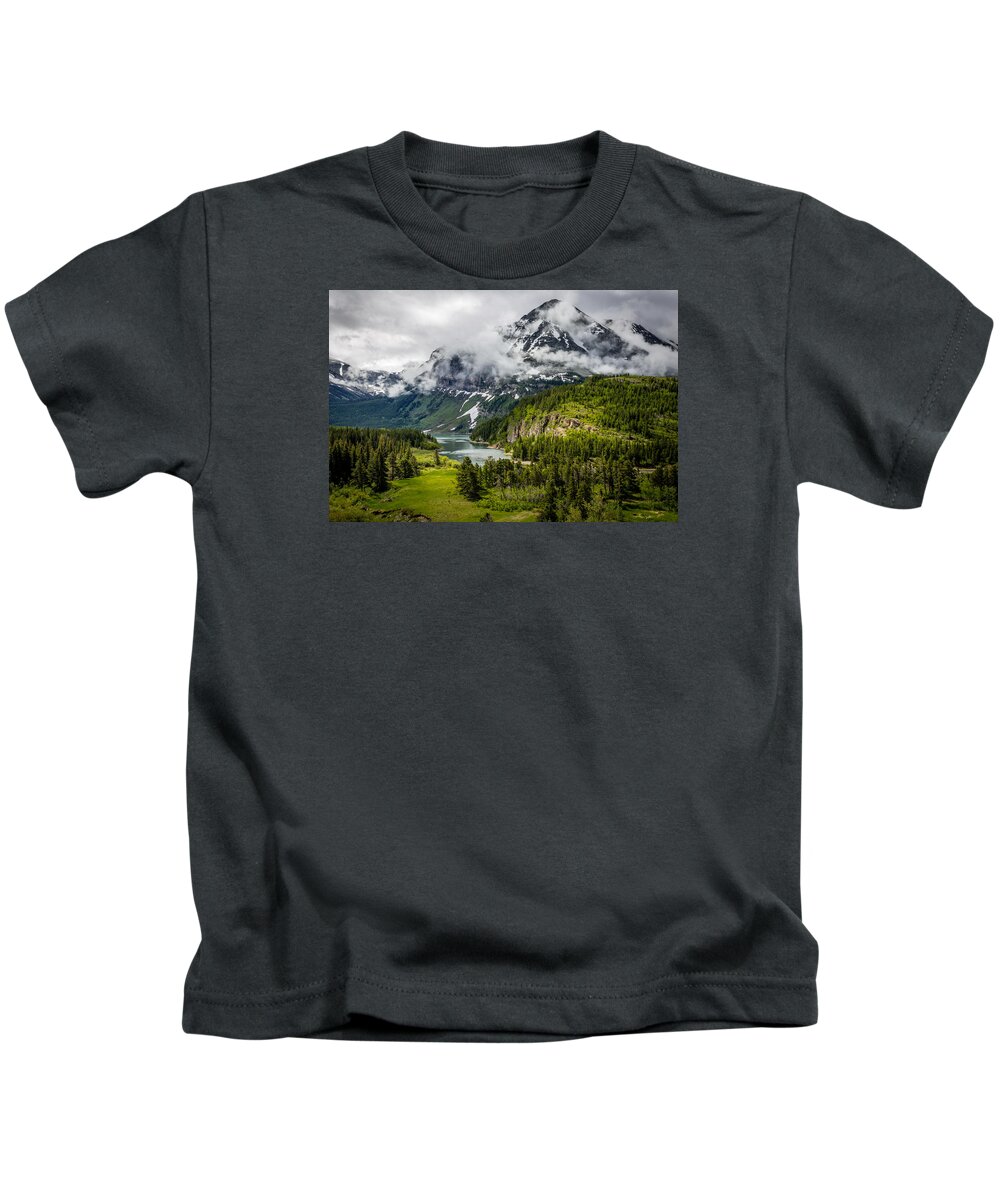 Art Kids T-Shirt featuring the photograph Glacier Rain by Gary Migues