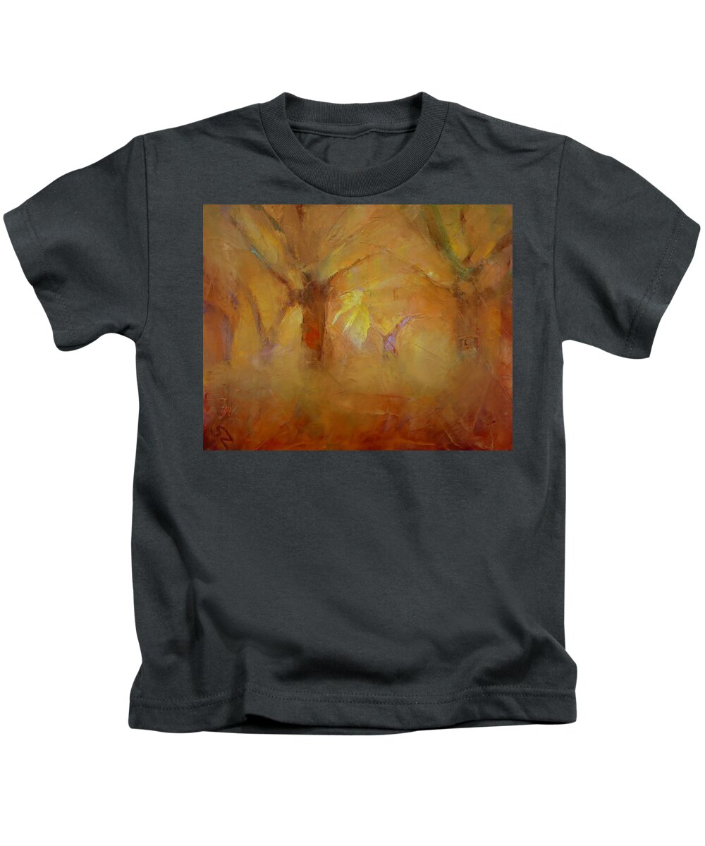 Trees Kids T-Shirt featuring the painting Glimmers of heaven by Suzy Norris