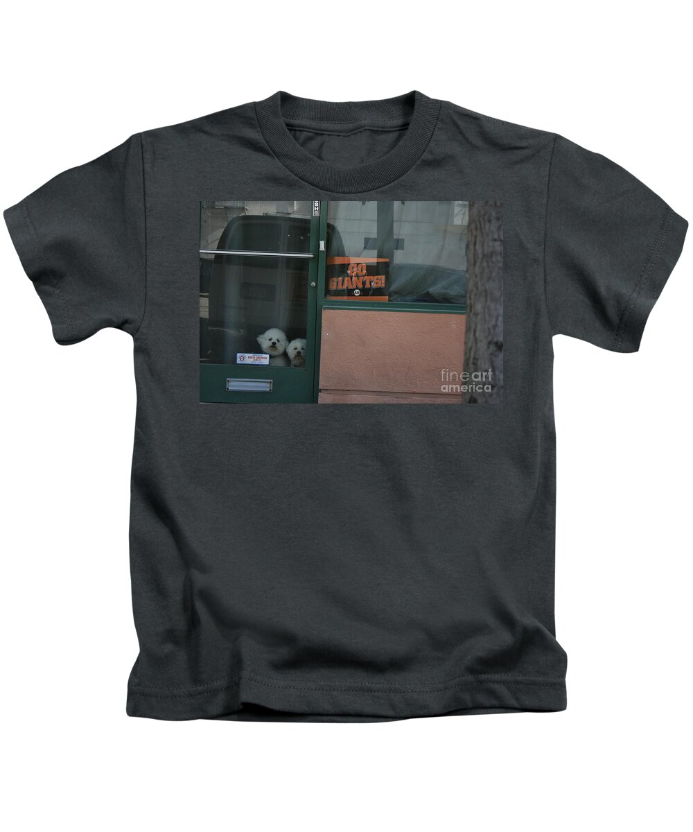 Sf Giants Kids T-Shirt featuring the photograph Go Giants by Cynthia Marcopulos