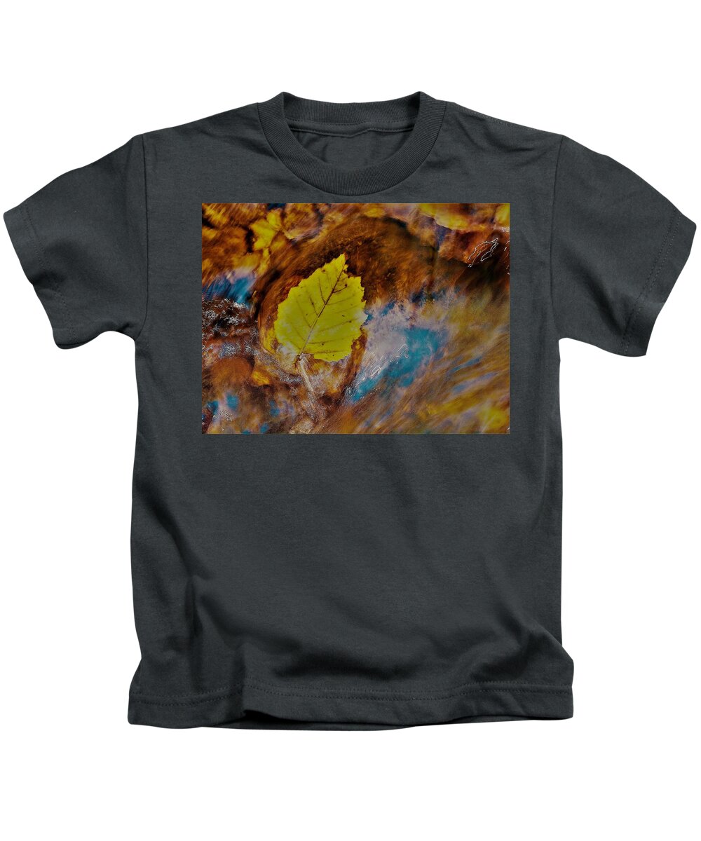 Leaf Kids T-Shirt featuring the photograph Go With The Flow by Randy Sylvia