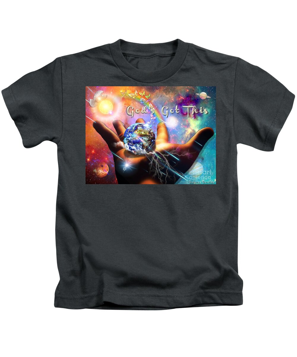 God's Got This Kids T-Shirt featuring the digital art God's Got This by Dolores Develde