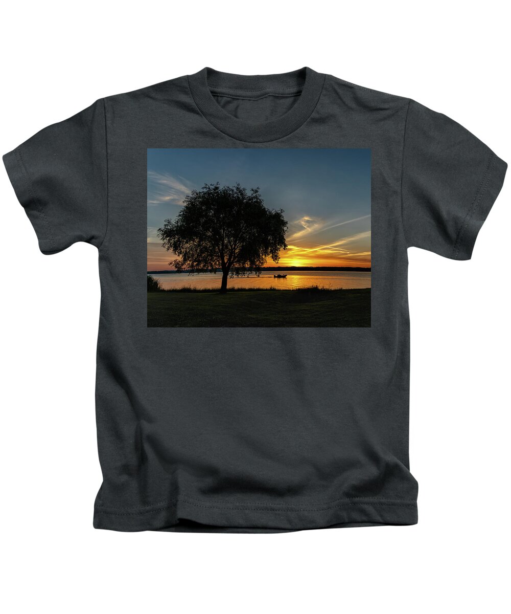 Sunrise Kids T-Shirt featuring the photograph Goin Fishin by Rod Best