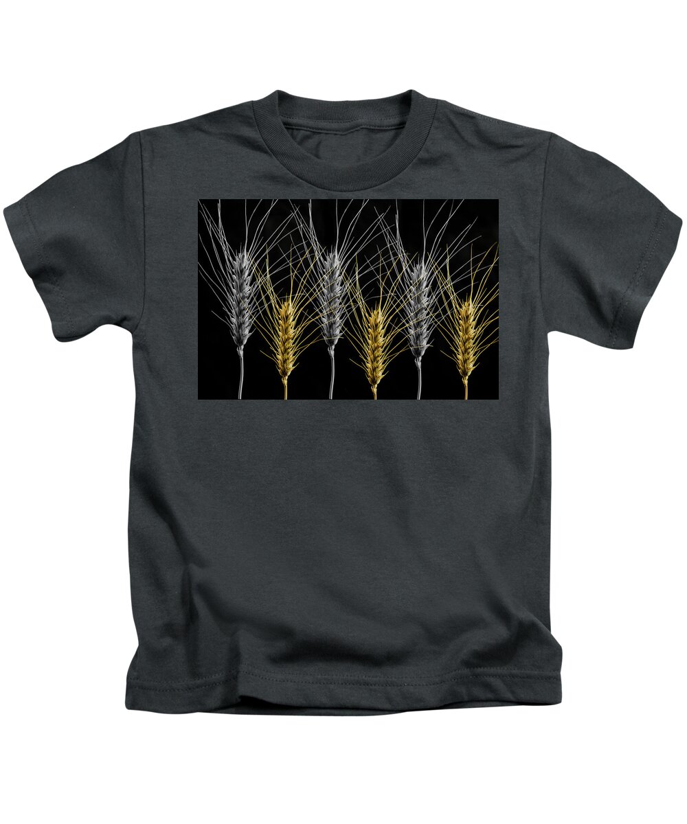 Wheat Kids T-Shirt featuring the photograph Gold and Silver Wheat by Wolfgang Stocker