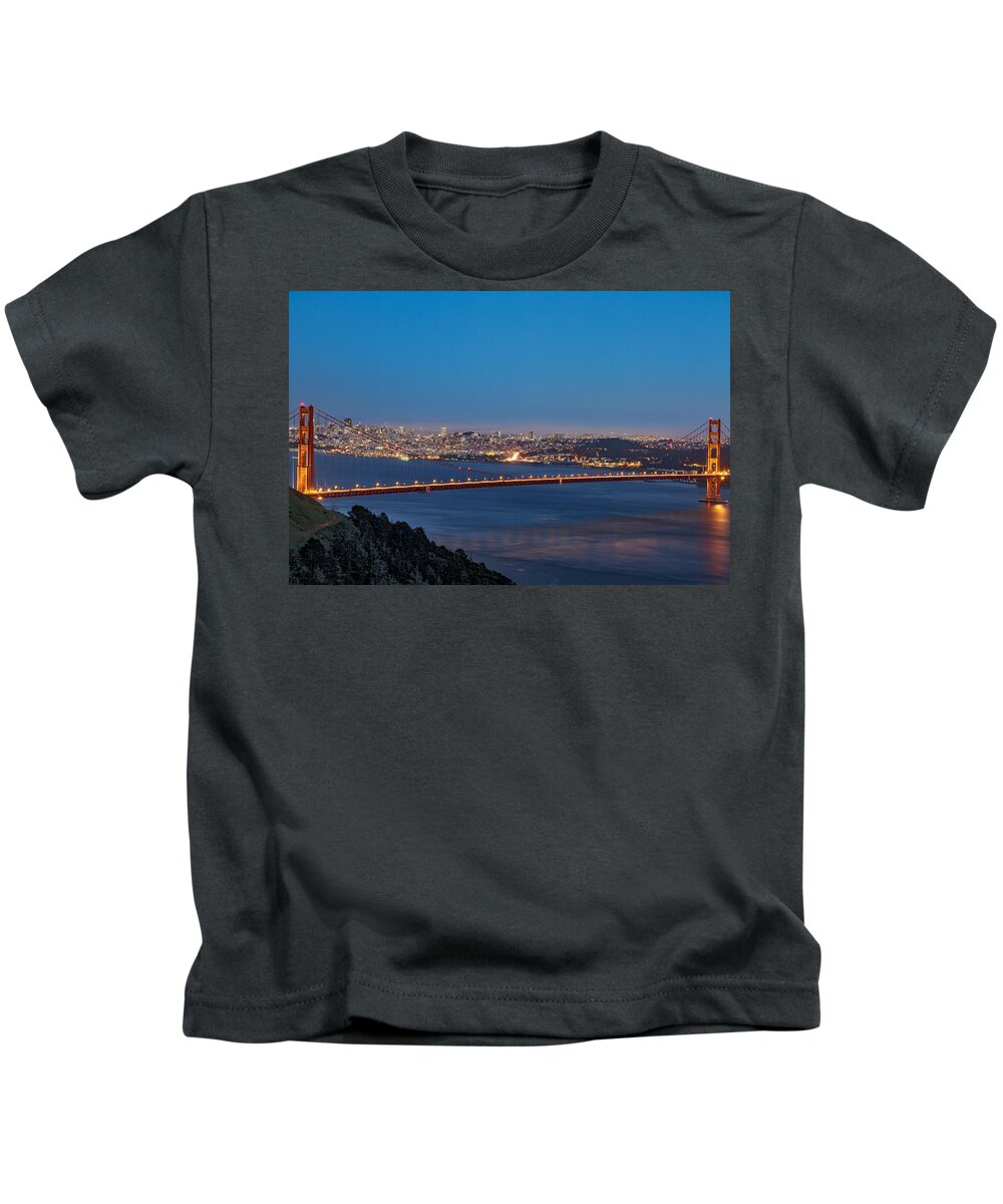 Bridge Kids T-Shirt featuring the photograph Golden Gate Early Evening by Bruce Bottomley