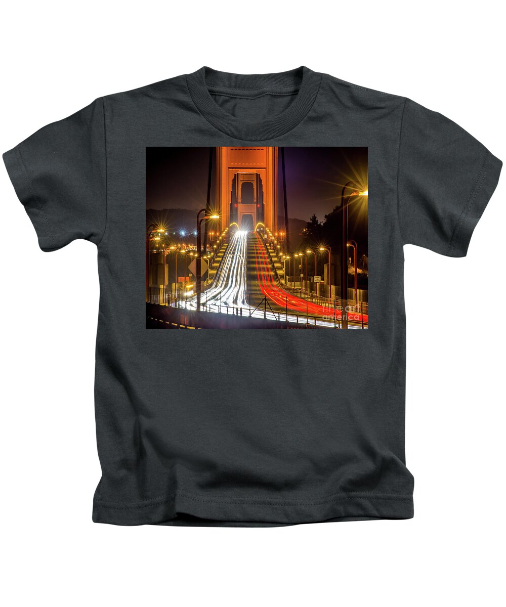 Golden Gate Traffic Kids T-Shirt featuring the photograph Golden Gate Traffic by Michael Tidwell