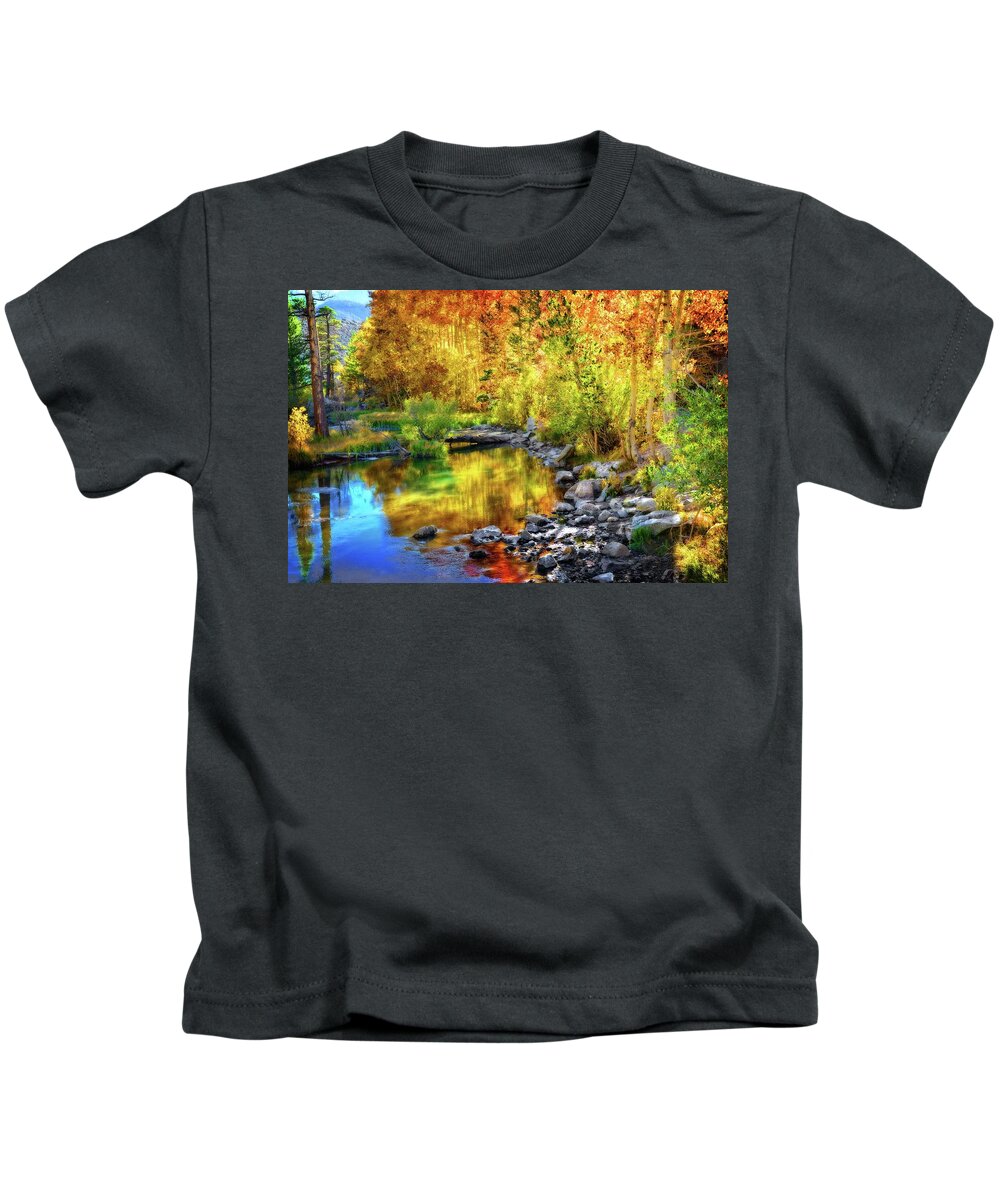 Mammoth Lakes Kids T-Shirt featuring the photograph Golden Glow by Lynn Bauer