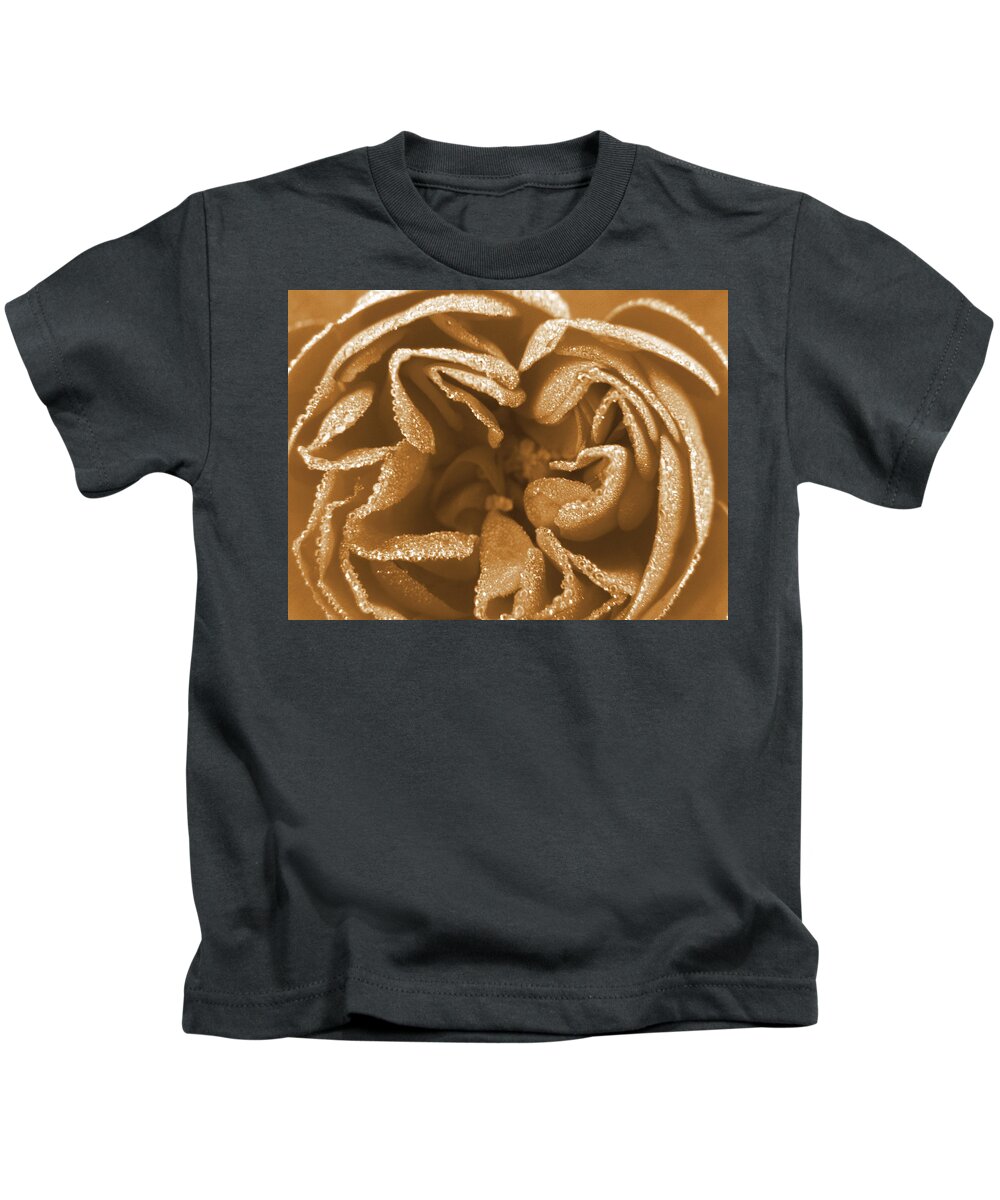 Rose Kids T-Shirt featuring the photograph Golden Rose by Amy Fose