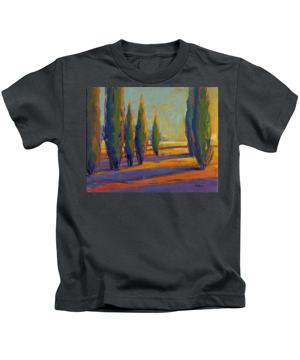 Landscape Kids T-Shirt featuring the painting Golden Silence 2 by Konnie Kim