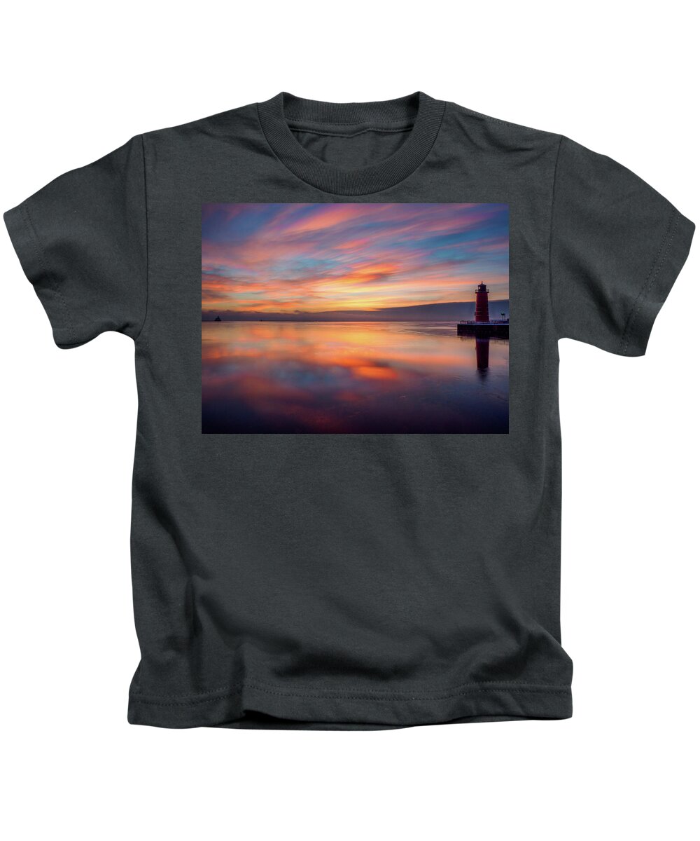 Lake Michigan Kids T-Shirt featuring the photograph Good Morning, Milwaukee by Kristine Hinrichs