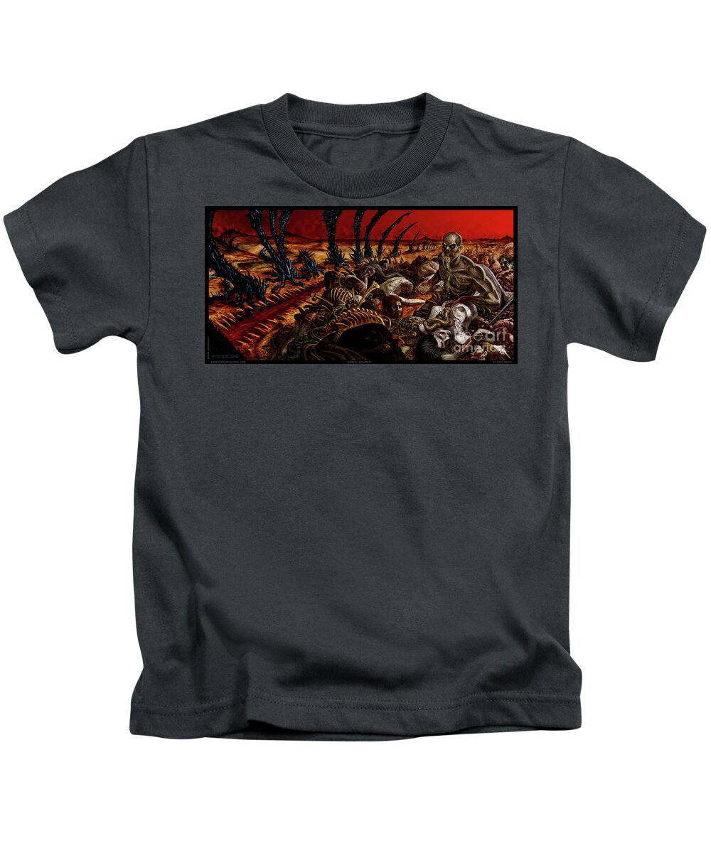 Goratory Kids T-Shirt featuring the mixed media Gored-Explored by Tony Koehl