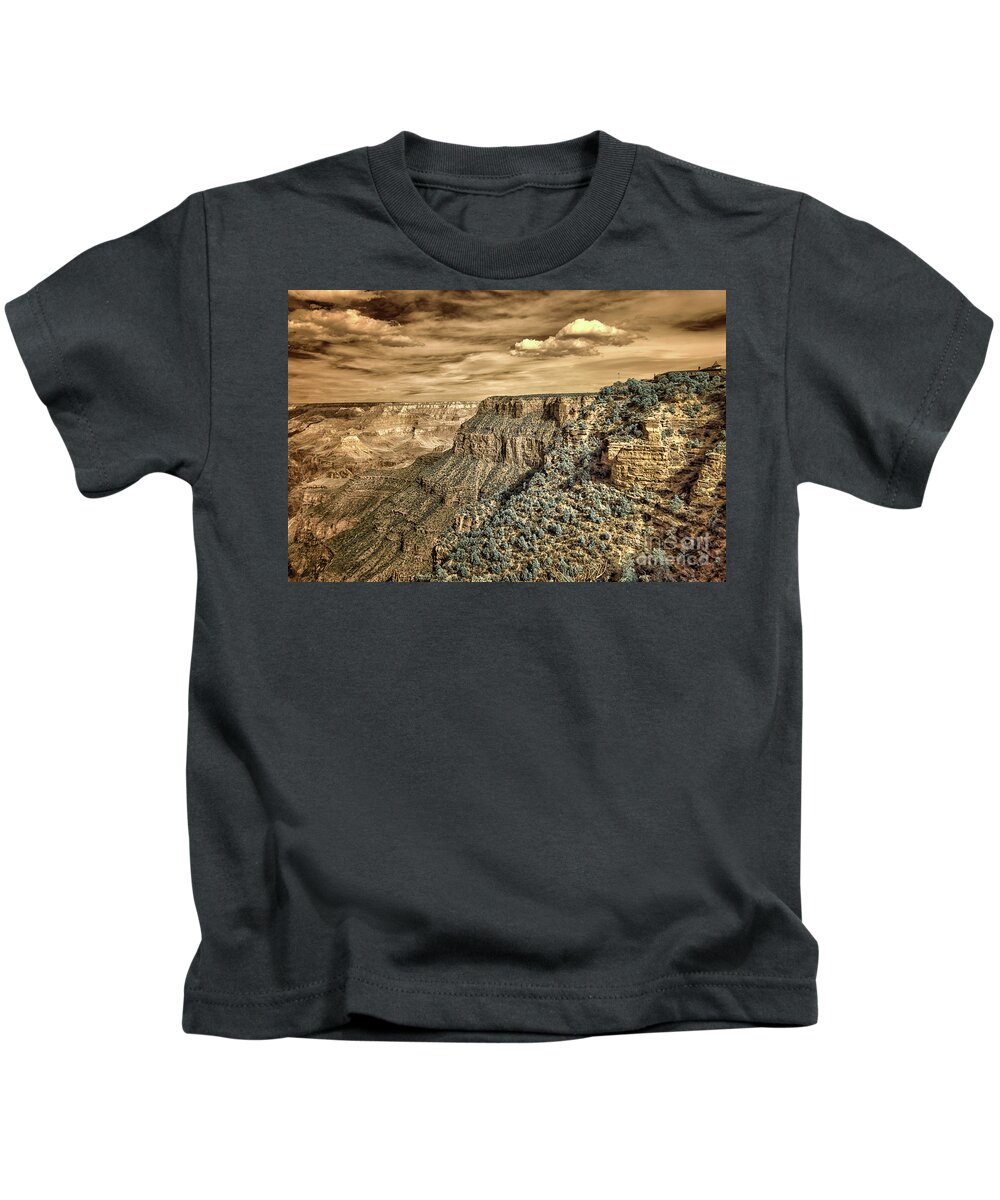 Top Artist Kids T-Shirt featuring the photograph Grand Canyon in Infrared by Norman Gabitzsch