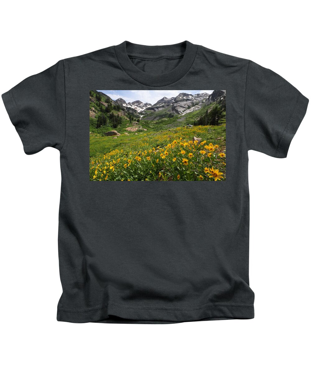 Landscape Kids T-Shirt featuring the photograph Grandmothers Meadow - Broads Fork by Brett Pelletier