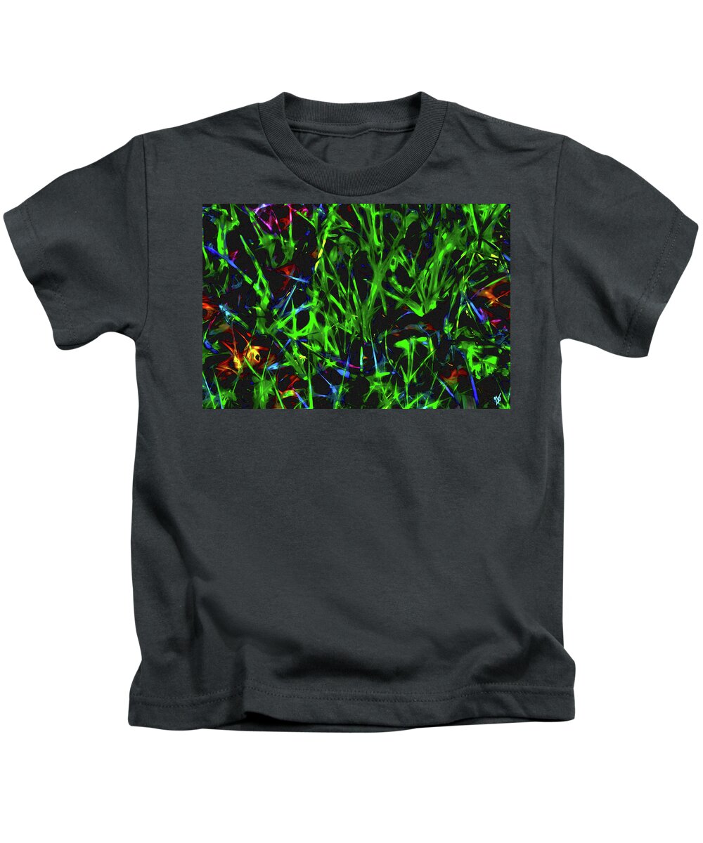 Abstract Kids T-Shirt featuring the photograph Grass and Lattice by Gina O'Brien