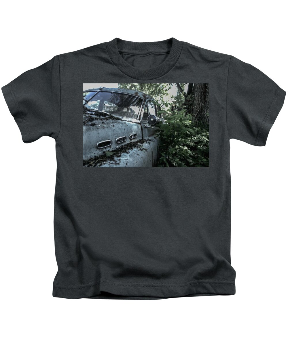Antique Auto Kids T-Shirt featuring the photograph Green Buick #3 by Kristine Hinrichs