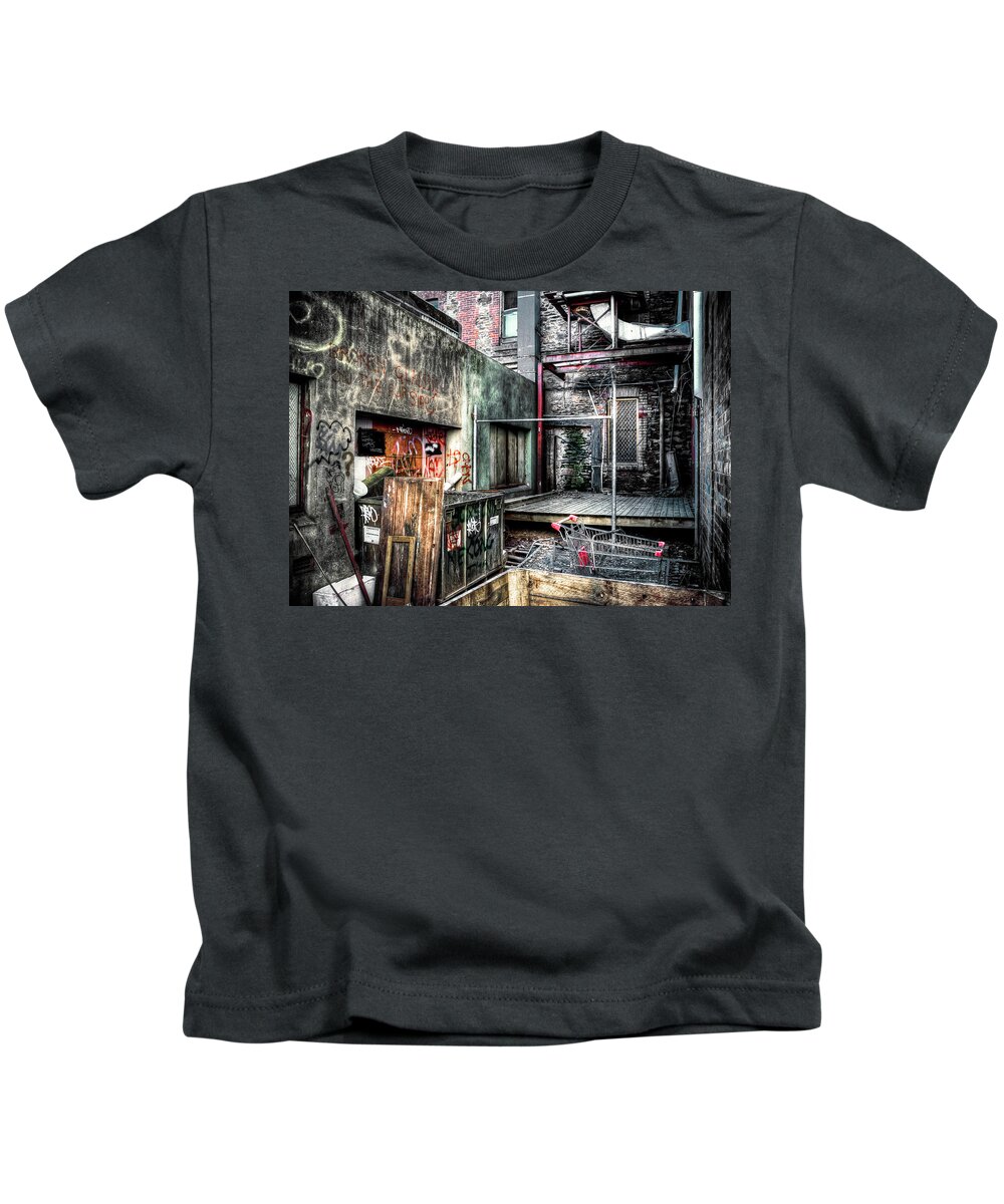 City Kids T-Shirt featuring the photograph Grungefest by Wayne Sherriff