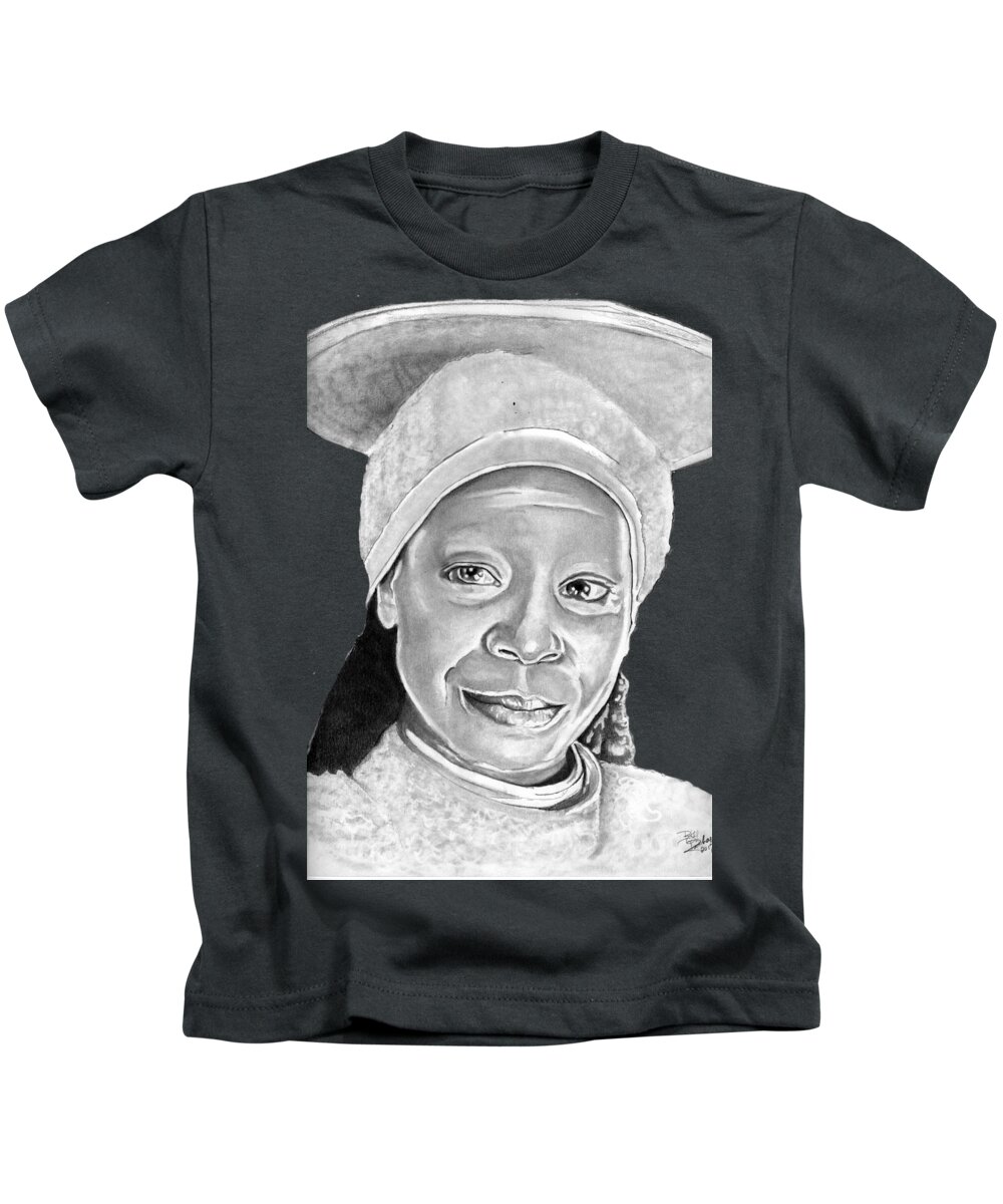 Guinan Kids T-Shirt featuring the drawing Guinan by Bill Richards