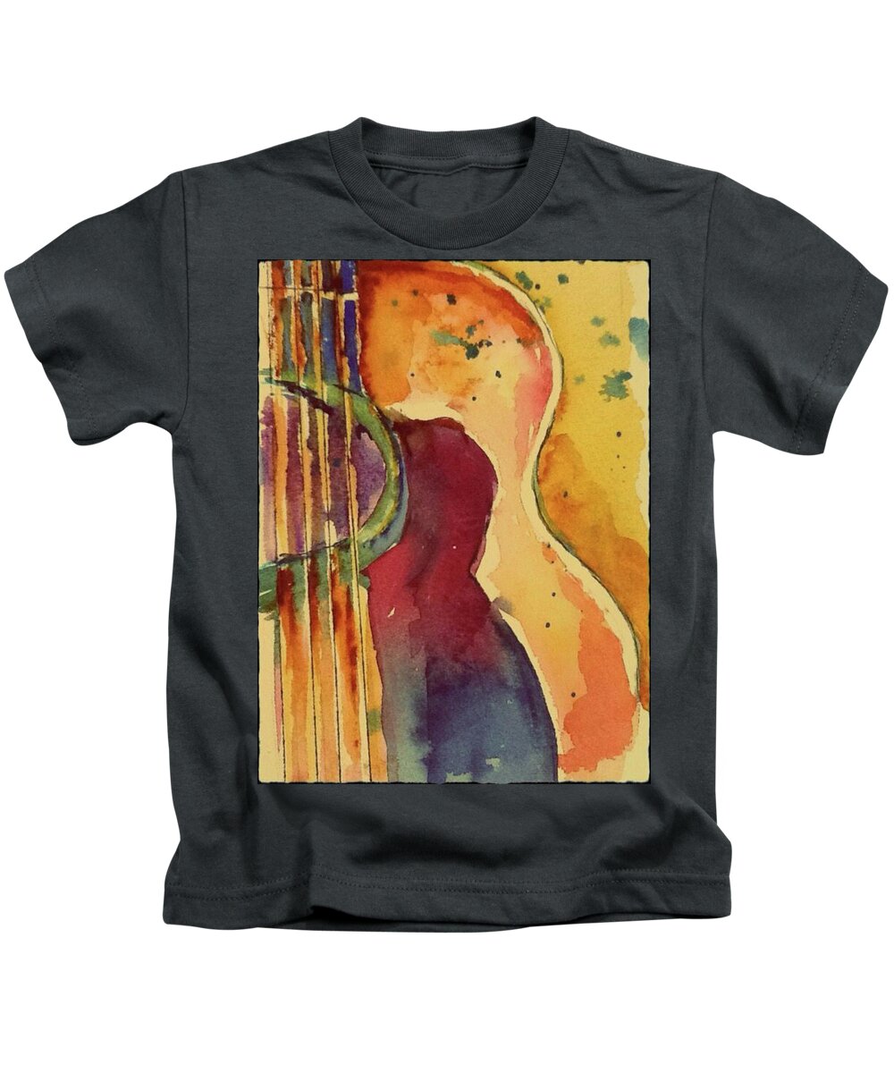 Guitar Kids T-Shirt featuring the painting Abstract Guitar #3 by Bonny Butler